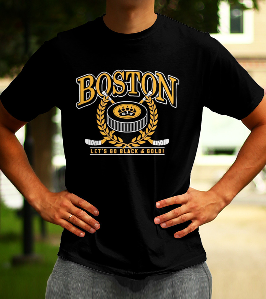 Boston Bruins 617 Let's Go Black And Gold NHL T-Shirt