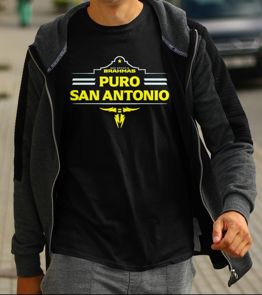 San Antonio Brahmas Puro San Antonio Star And Thunderbolt T-Shirt