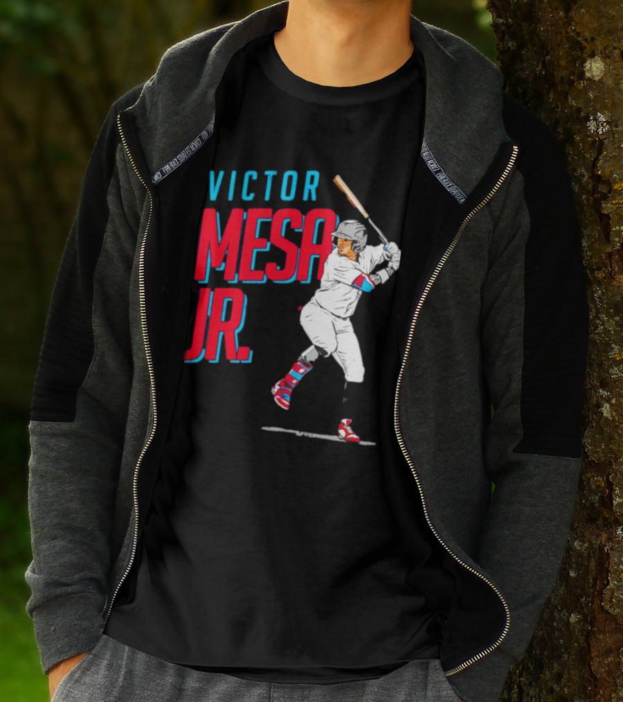 Victor Mesa Jr. Baseball Player With Bat And Colorful Socks T-Shirt