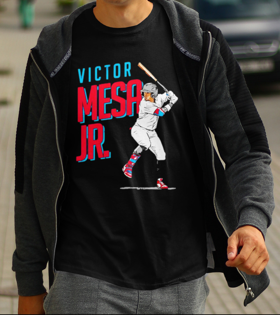 Victor Mesa Jr. Baseball Player With Bat And Colorful Socks T-Shirt