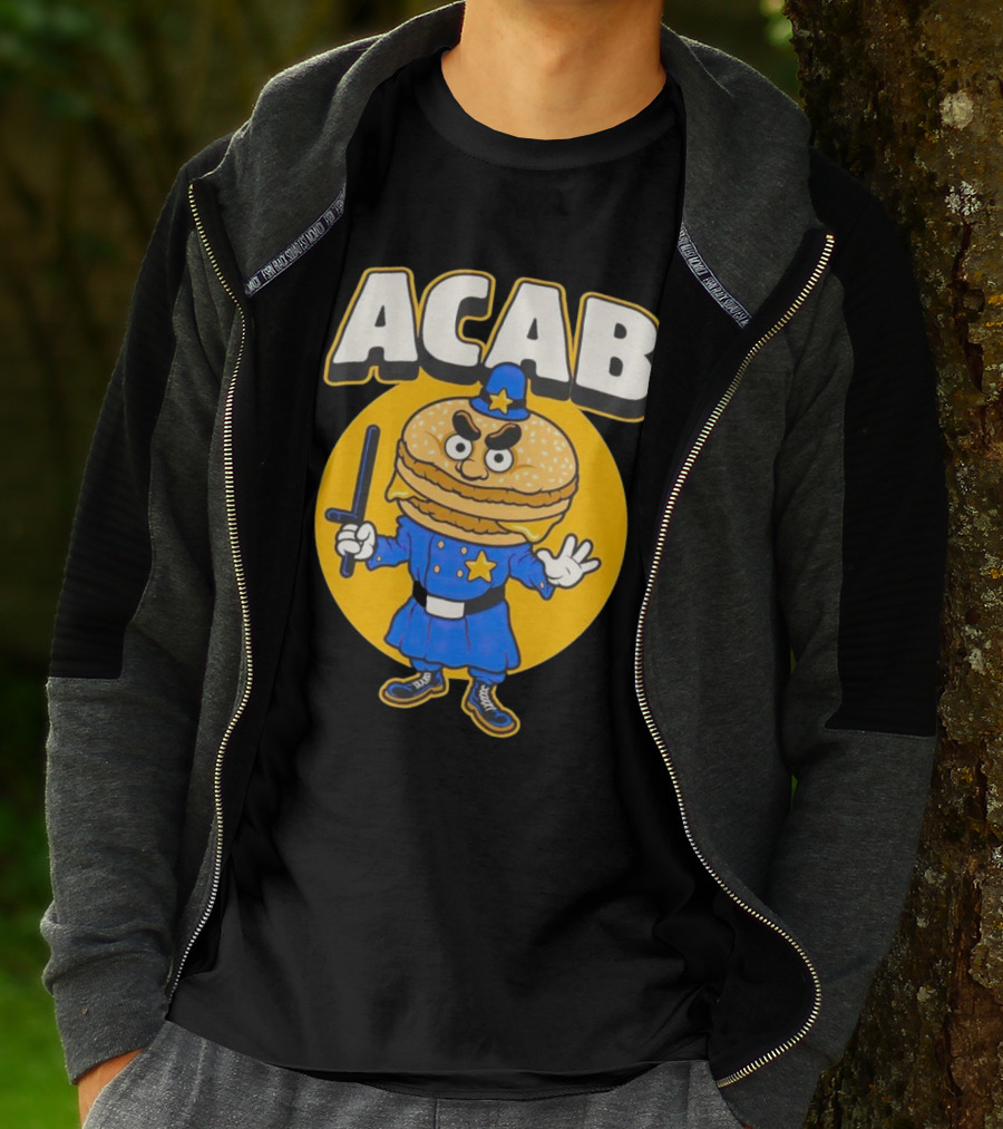 ACABurger Police Officer Burger Cartoon Character Iconic T-Shirt