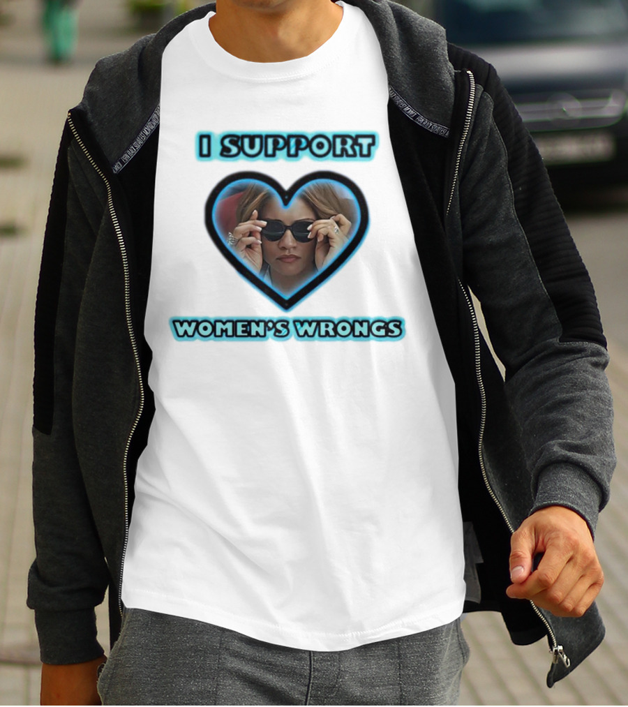 I Support Women’s Wrongs Heart Sunglasses T-Shirt