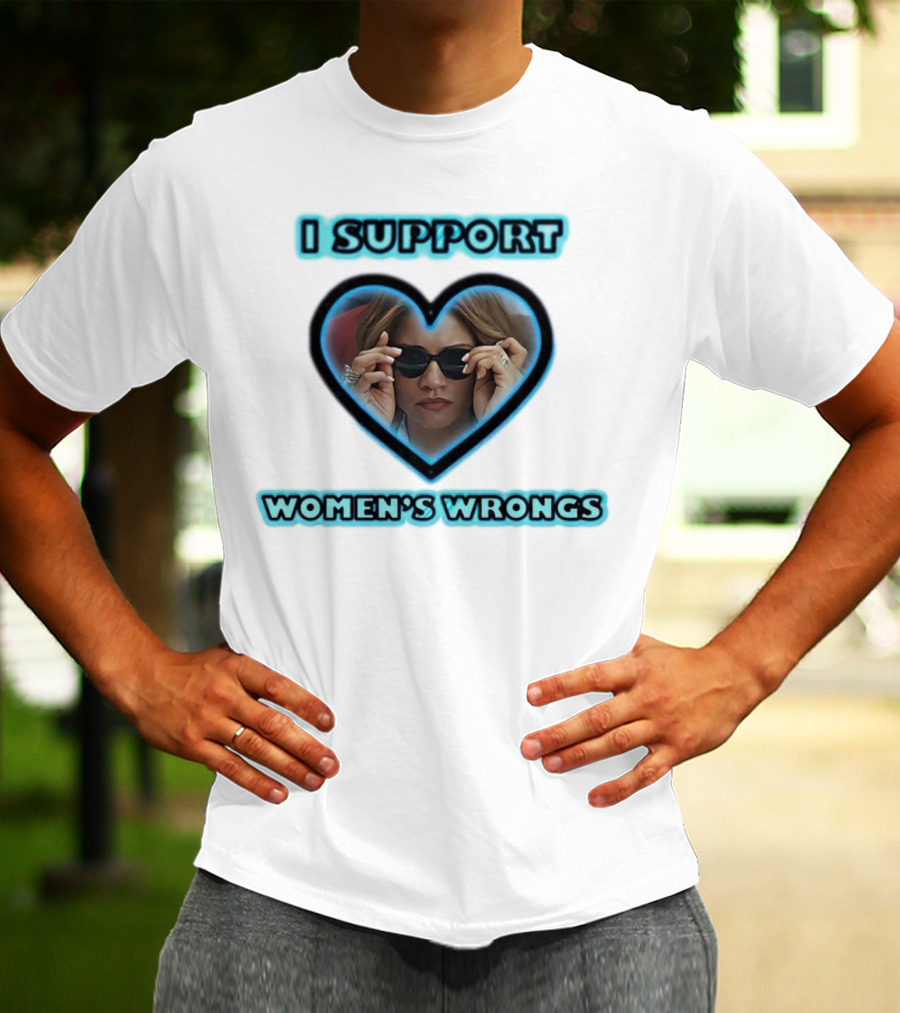 I Support Women’s Wrongs Heart Sunglasses T-Shirt