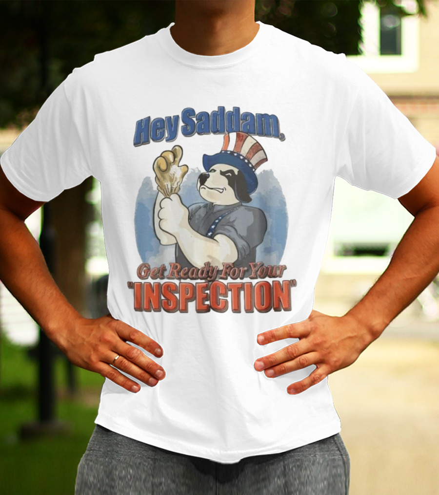 Hey Saddam Get Ready For Your Inspection Uncle Sam Dog Boxer Glove T-Shirt