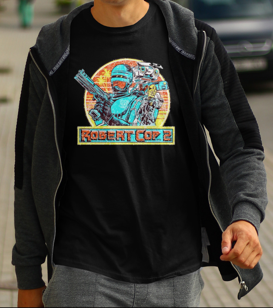 Robert Cop 2 Sci-Fi Retro Robot Mashup T-Shirt