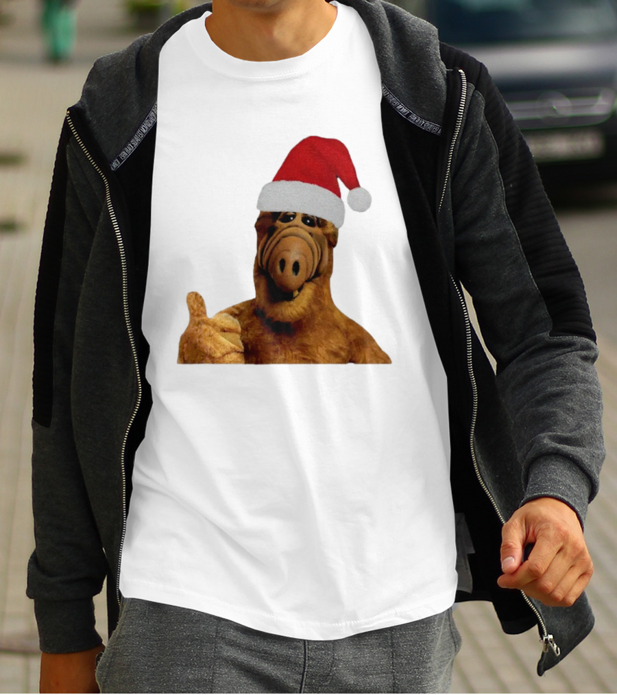 Alf Wearing Santa Hat Christmas Holiday T-Shirt