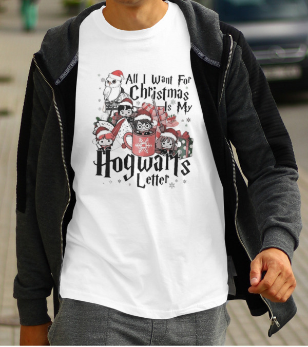 All I Want For Christmas Is My Hogwarts Letter Holiday Characters And Magical Creatures T-Shirt