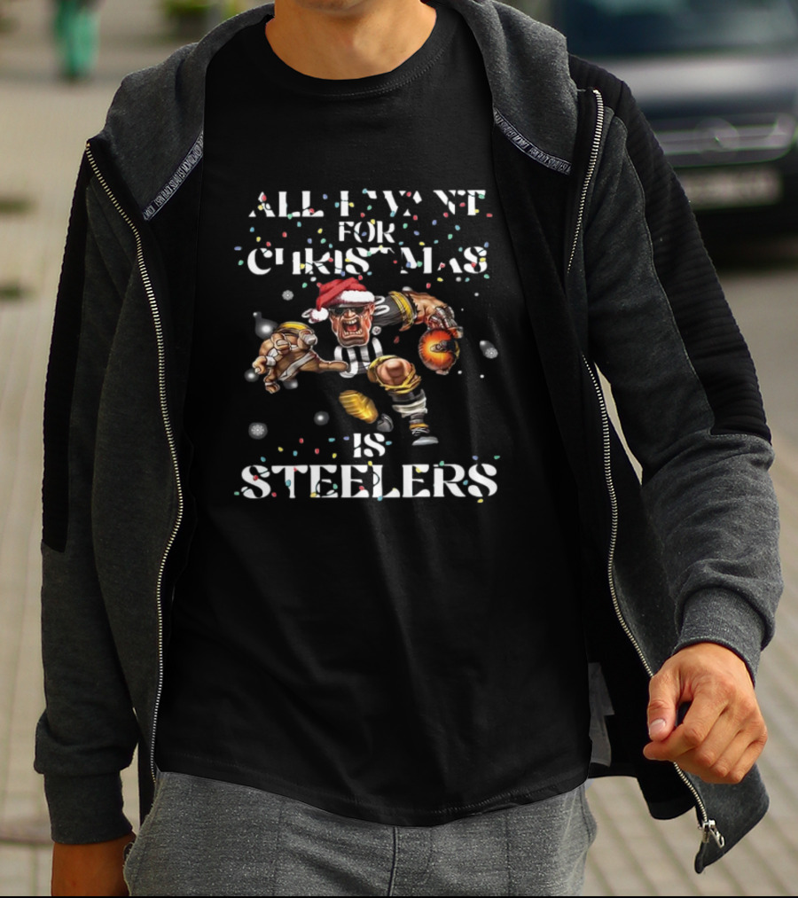 All I Want For Christmas Is Steelers Football Santa Player T-Shirt