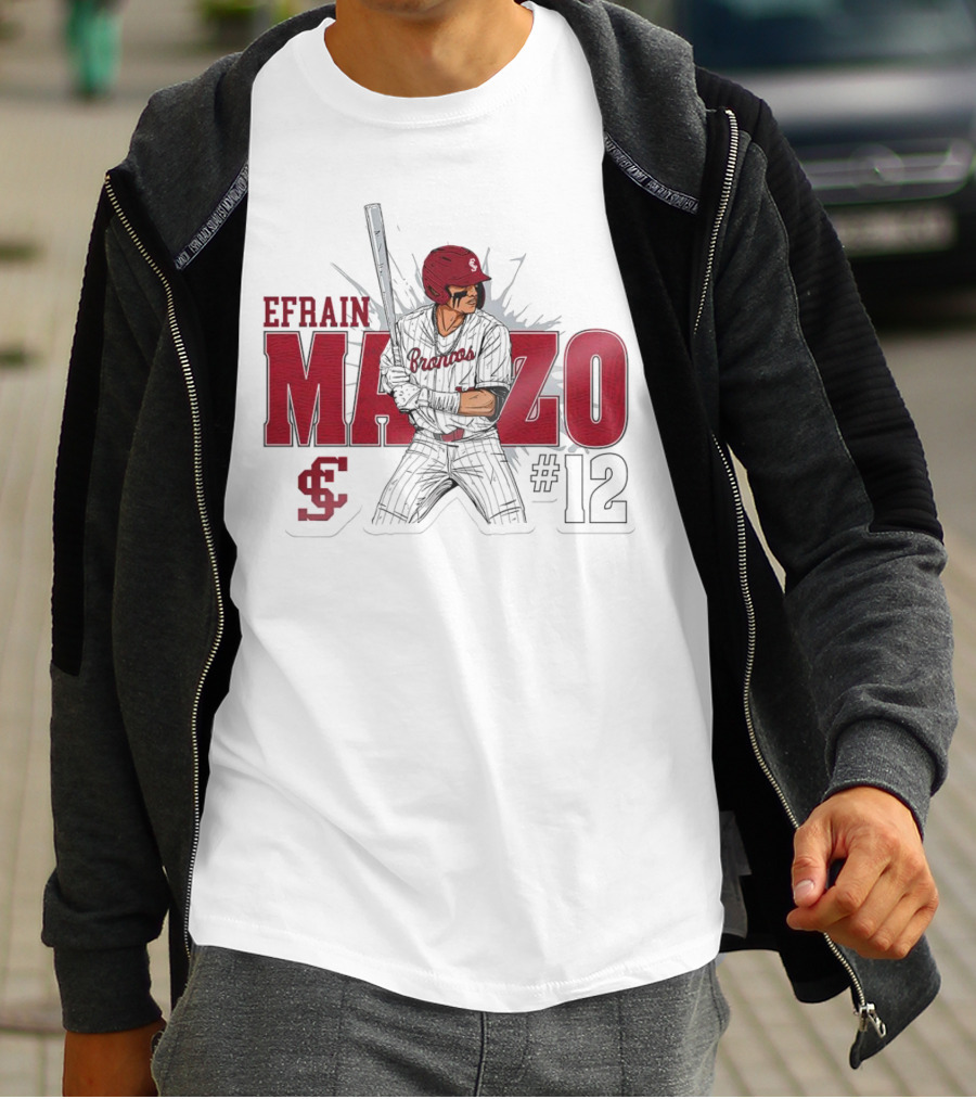 Efrain Manzo SCU Broncos Baseball #12 T-Shirt