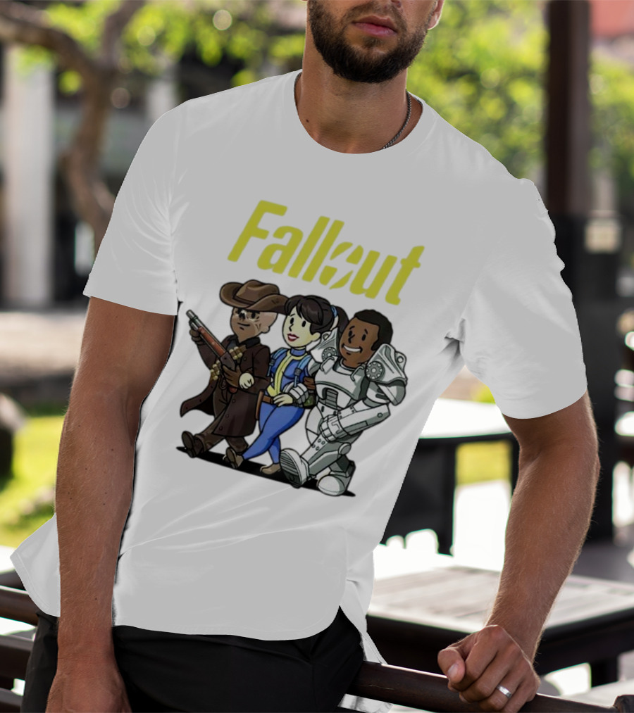 Fallout Cartoon Trio Vault Dweller Adventurers T-Shirt