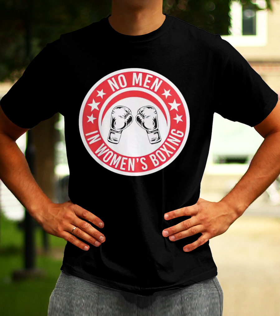 No Men In Women's Boxing Boxing Gloves Red Stars T-Shirt