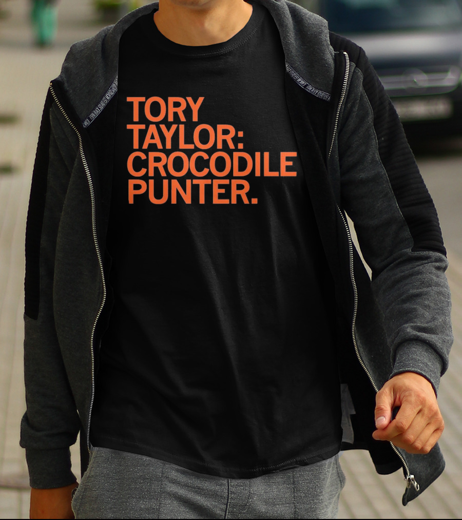 Tory Taylor Crocodile Punter Football Sports Fan Black T-Shirt