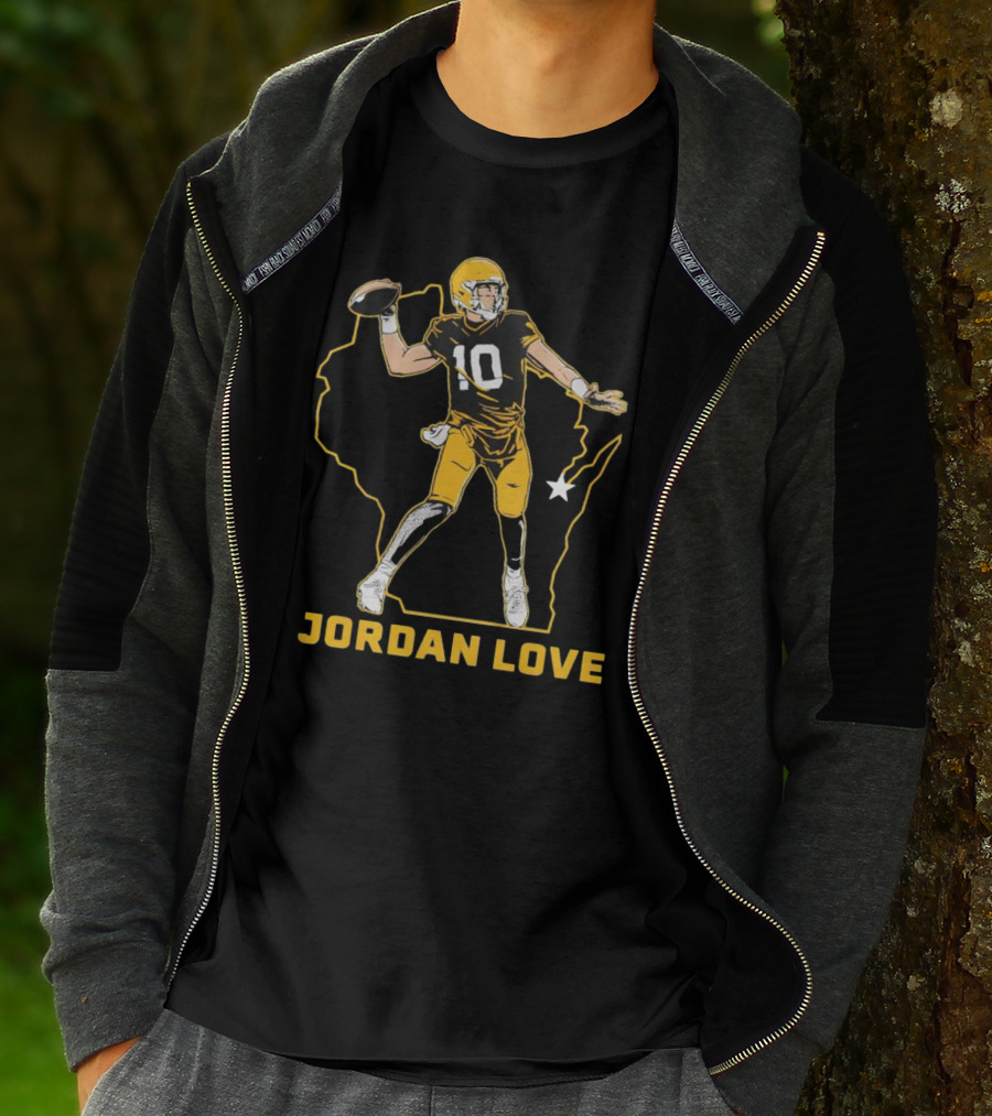 Jordan Love Wisconsin Star Quarterback Green Bay Packers T-Shirt