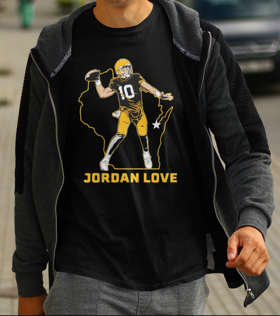 Jordan Love Wisconsin Star Quarterback Green Bay Packers T-Shirt