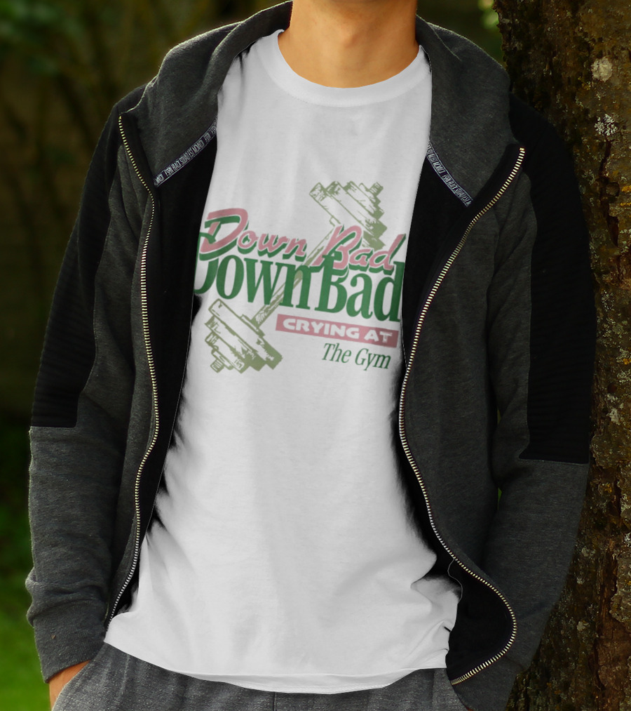 Down Bad Crying At The Gym With Dumbbells T-Shirt