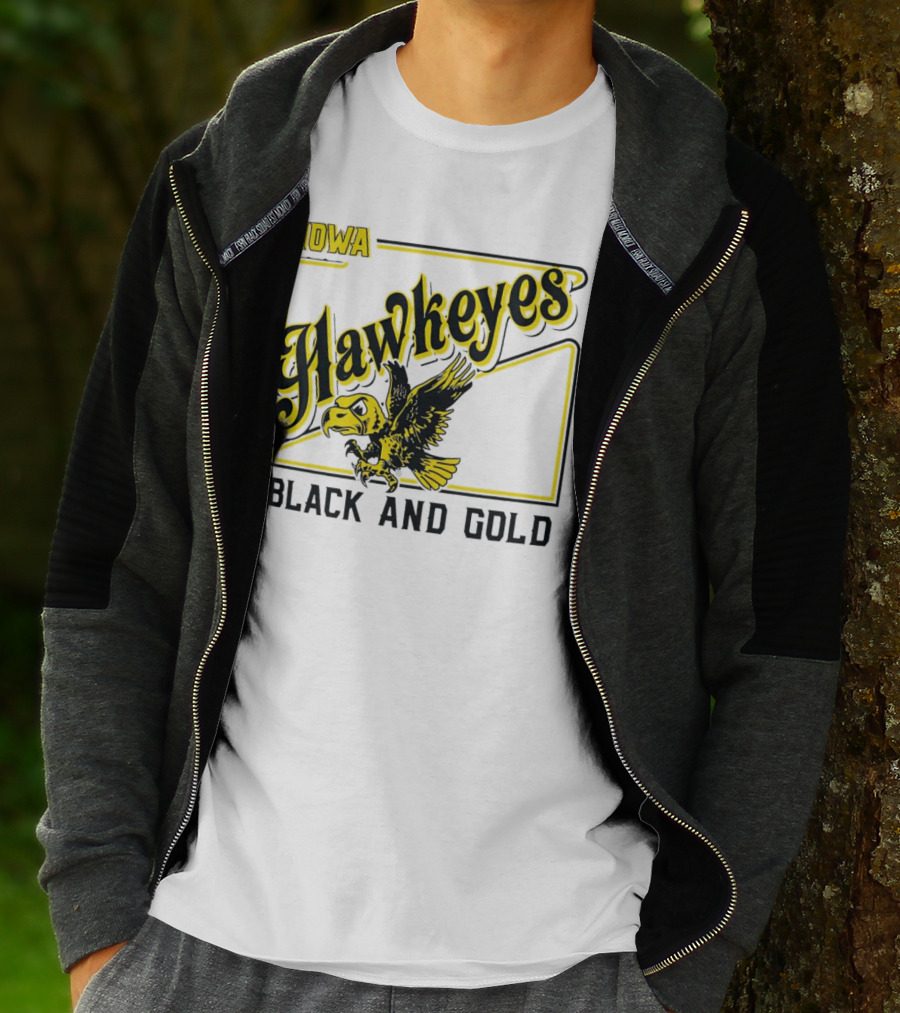 Iowa Hawkeyes Black And Gold Hawk T-Shirt