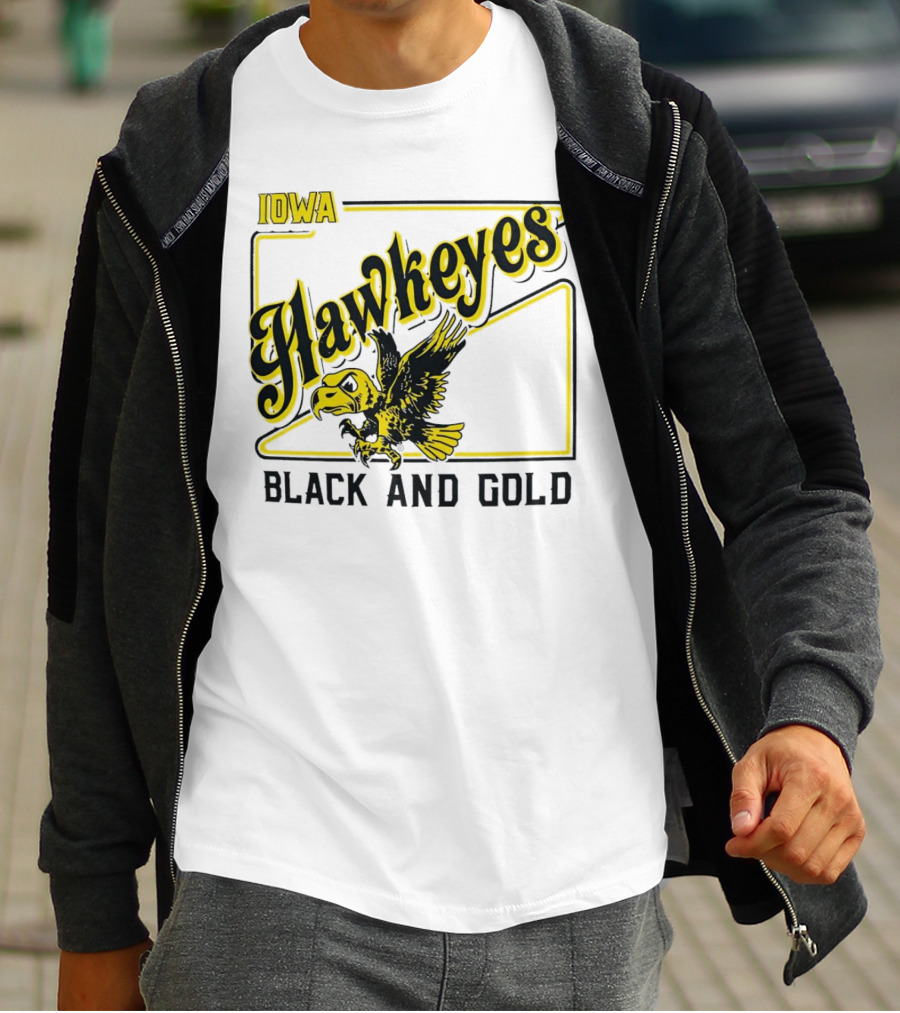Iowa Hawkeyes Black And Gold Hawk T-Shirt