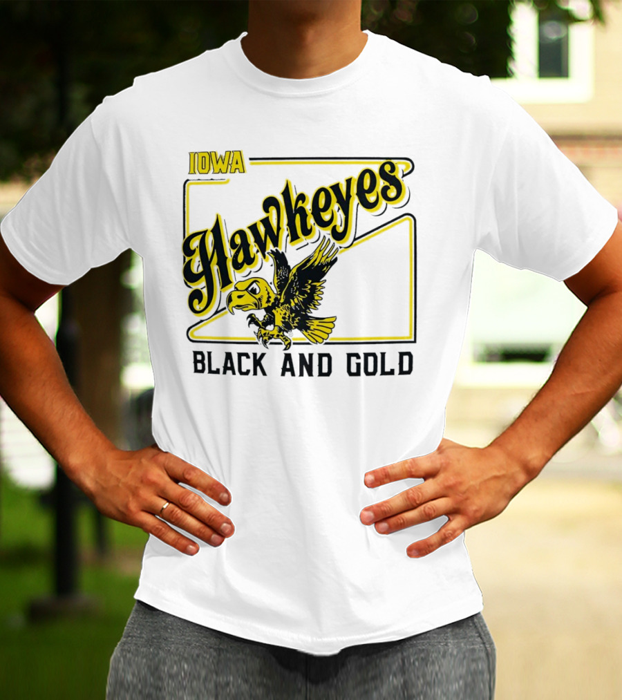 Iowa Hawkeyes Black And Gold Hawk T-Shirt