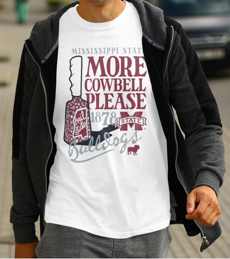 Mississippi State Bulldogs More Cowbell Please 1878 Vintage Cowbell T-Shirt