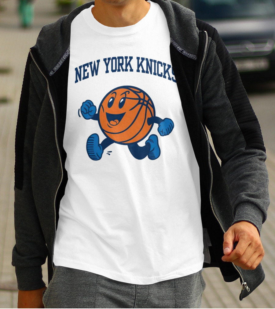 New York Knicks Running Basketball Character T-Shirt