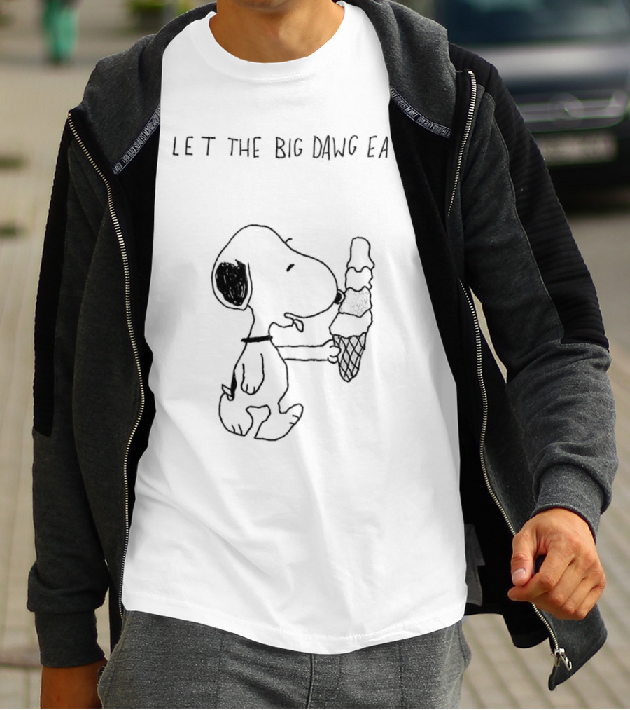 Snoopy Let The Big Dawg Eat Ice Cream Cone T-Shirt