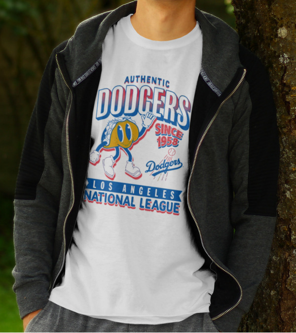 Authentic Dodgers Los Angeles Since 1958 National League Dodgers T-Shirt