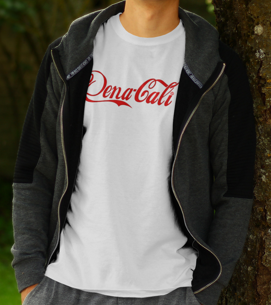 Dena Cali Script Style Text - Red T-Shirt