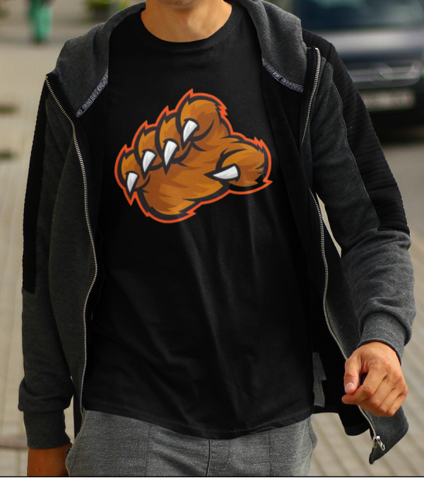 The Claw Bears Football Fierce Paw T-Shirt