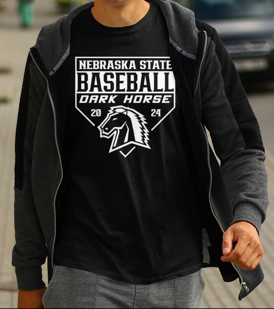 Nebraska State Baseball Dark Horse T-Shirt