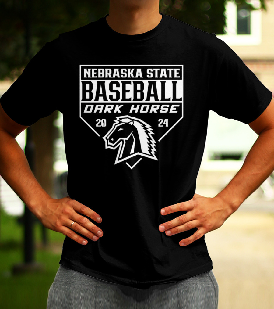 Nebraska State Baseball Dark Horse T-Shirt