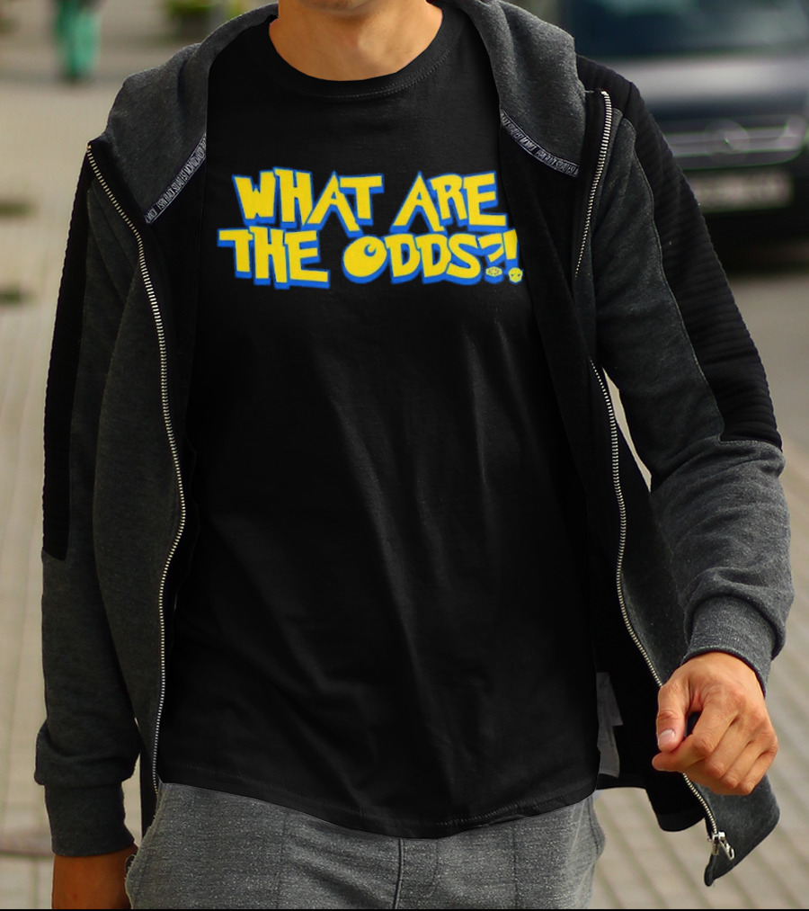What Are The Odds Dice Playful Yellow Blue Typography T-Shirt