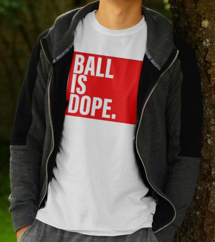 Arielle Ari Chambers Ball Is Dope Text Red And Black T-Shirt