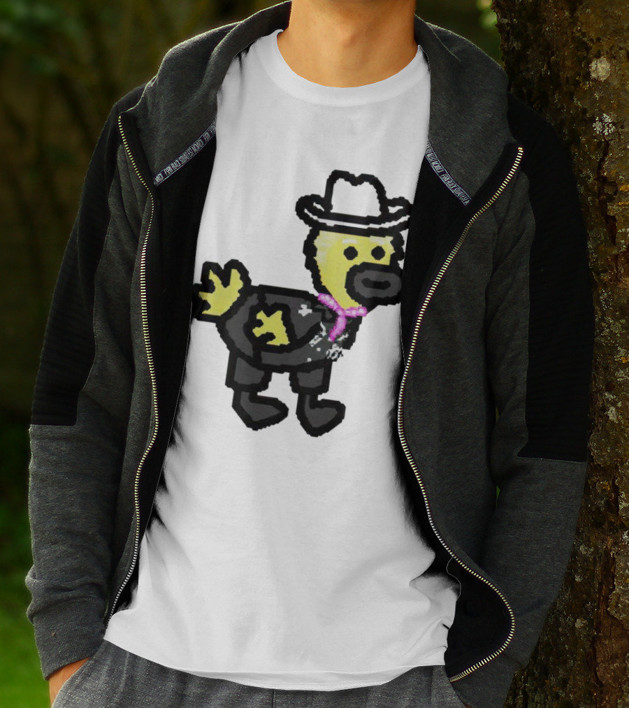Ken Gosling Pixel Art Cowboy Duck With Hat And Scarf T-Shirt