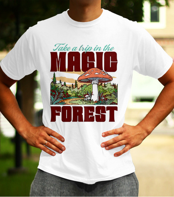 Take A Trip In The Magic Forest With Enchanted Mushroom Pathway T-Shirt