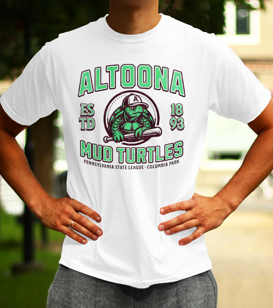 Altoona Mud Turtles Est 1893 Pennsy L A U Columbia Park Baseball T-Shirt