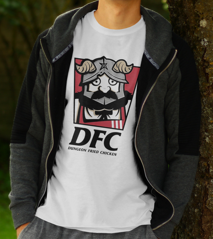 DFC Dungeon Fried Chicken Knight Helmet T-Shirt