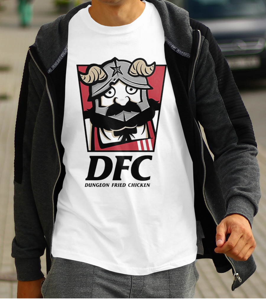 DFC Dungeon Fried Chicken Knight Helmet T-Shirt