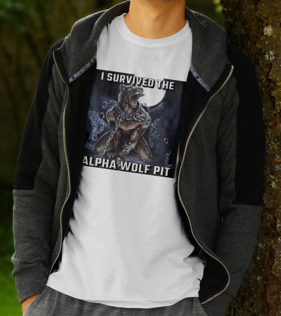 Survived The Alpha Wolf Pit Under Full Moon Chains T-Shirt