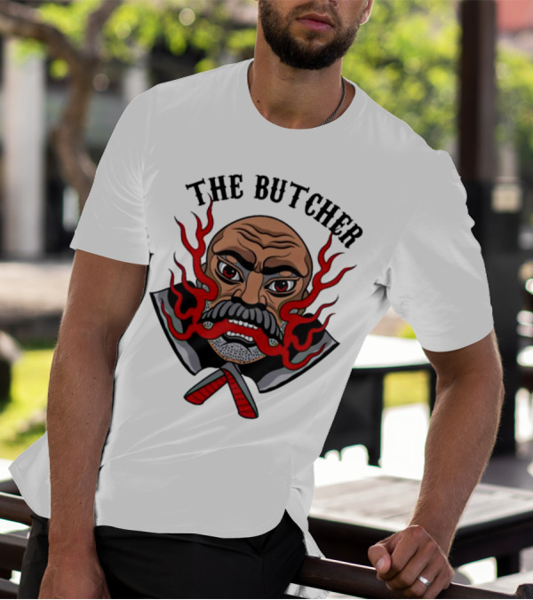 The Butcher Fiery Face With Crossed Cleavers T-Shirt