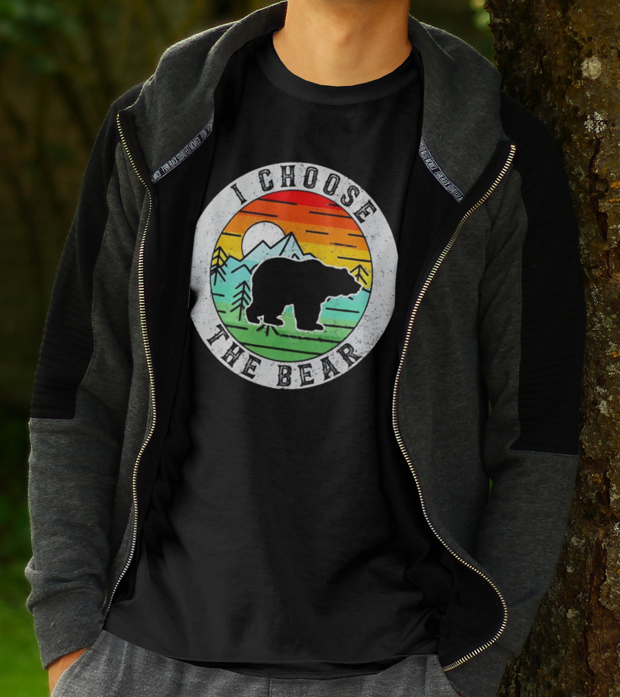 I Choose The Bear Vintage Sunset Mountains T-Shirt