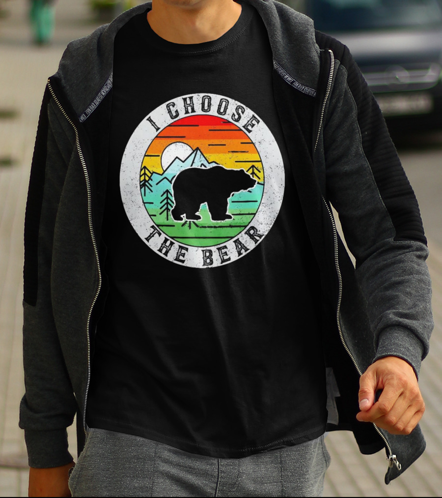 I Choose The Bear Vintage Sunset Mountains T-Shirt