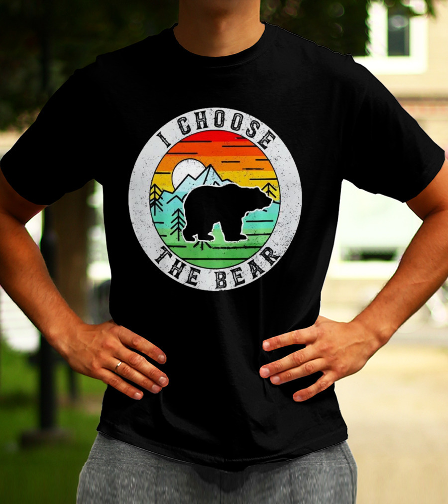 I Choose The Bear Vintage Sunset Mountains T-Shirt