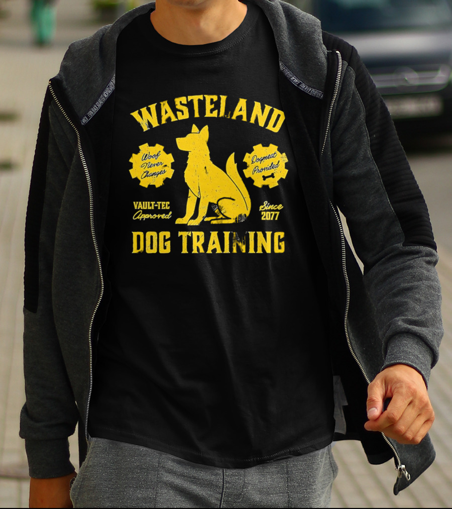 Wasteland Dog Training Woof Never Changes Dogmeat Provided Vault-Tec Approved Since 2077 T-Shirt