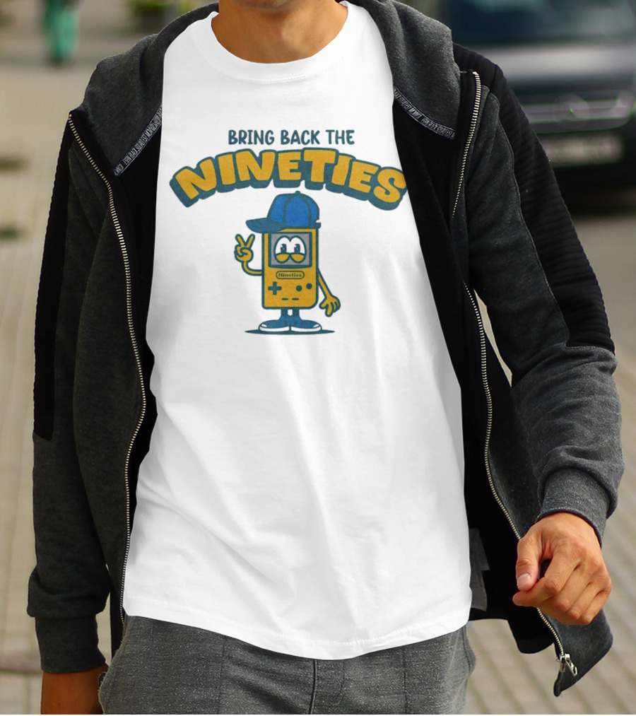 Bring Back The Nineties Nostalgia Cartoon Game Console With Cap T-Shirt