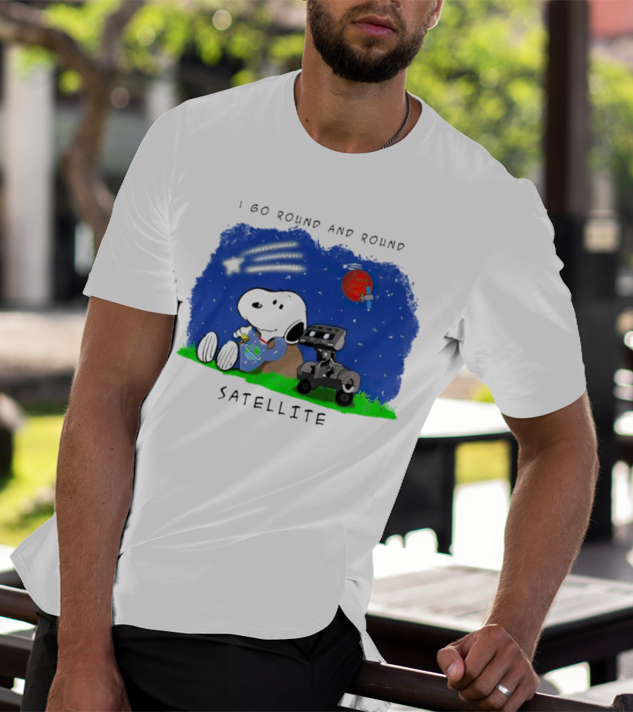Snoopy I Go Round And Round Satellite Space Adventure T-Shirt