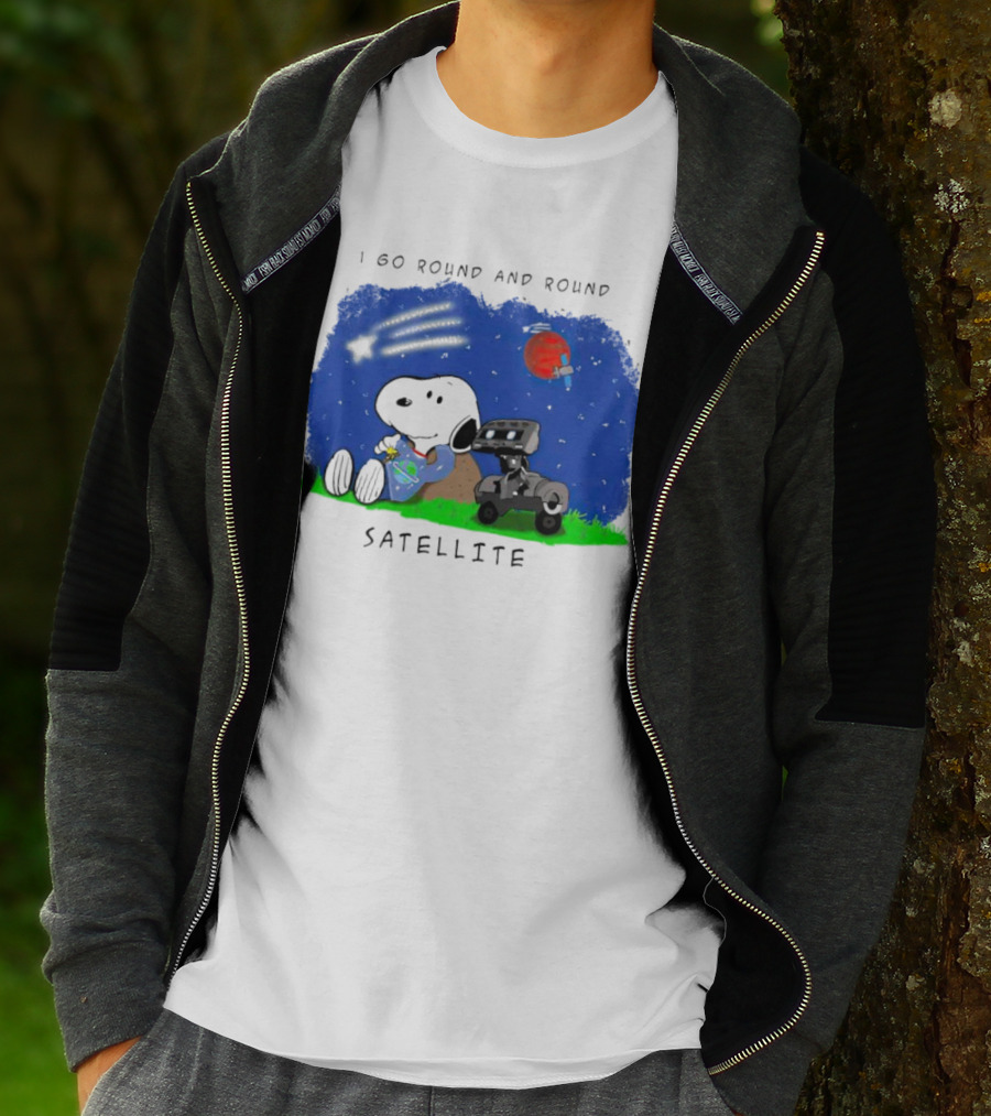 Snoopy I Go Round And Round Satellite Space Adventure T-Shirt