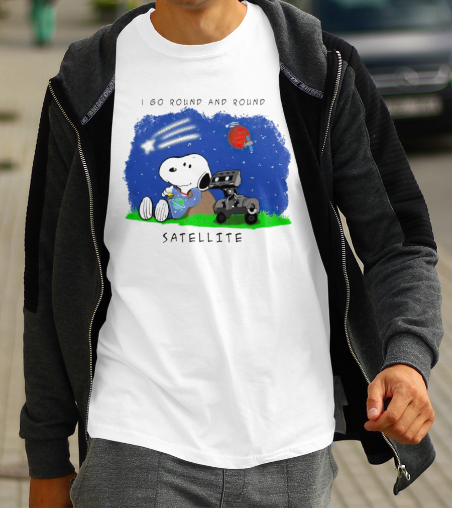 Snoopy I Go Round And Round Satellite Space Adventure T-Shirt
