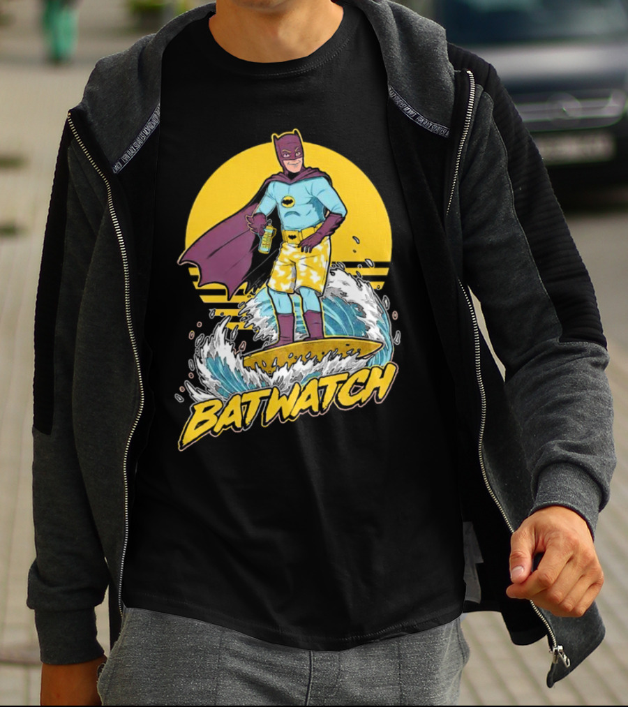 Batwatch Batman Surfing Bat Beach Summer T-Shirt