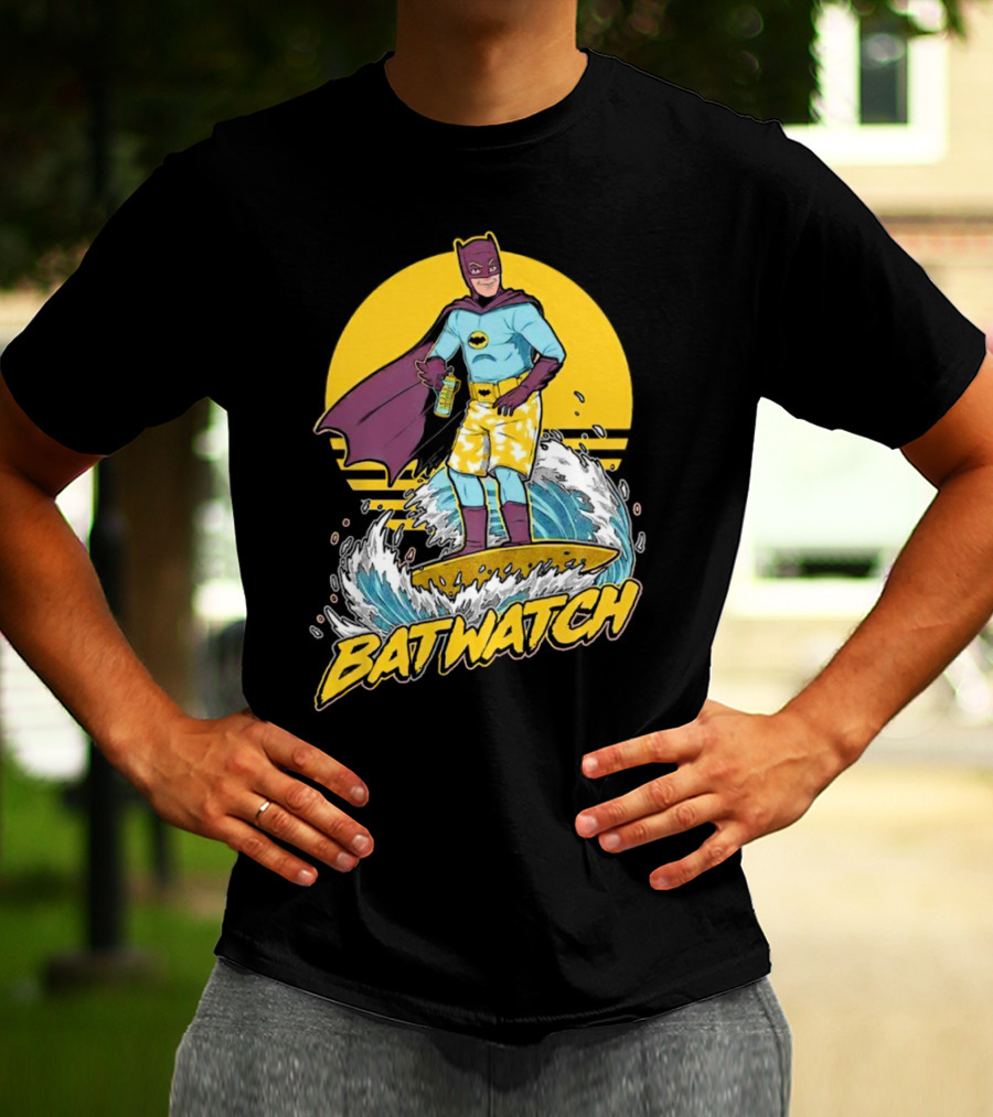 Batwatch Batman Surfing Bat Beach Summer T-Shirt