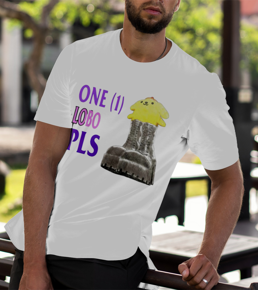 ONE (1) LOBO PLS Yellow Character Black Boots T-Shirt